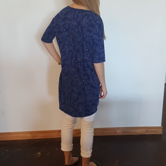 LulaRoe navy floral print Irma dress - Picture 2 of 5